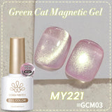 BORN PRETTY 10ml Green Cat Magnetic Gel Ultra Shine Holographic Glitter Semi Permanant Soak Off UV LED Gel Varnish For Manicure