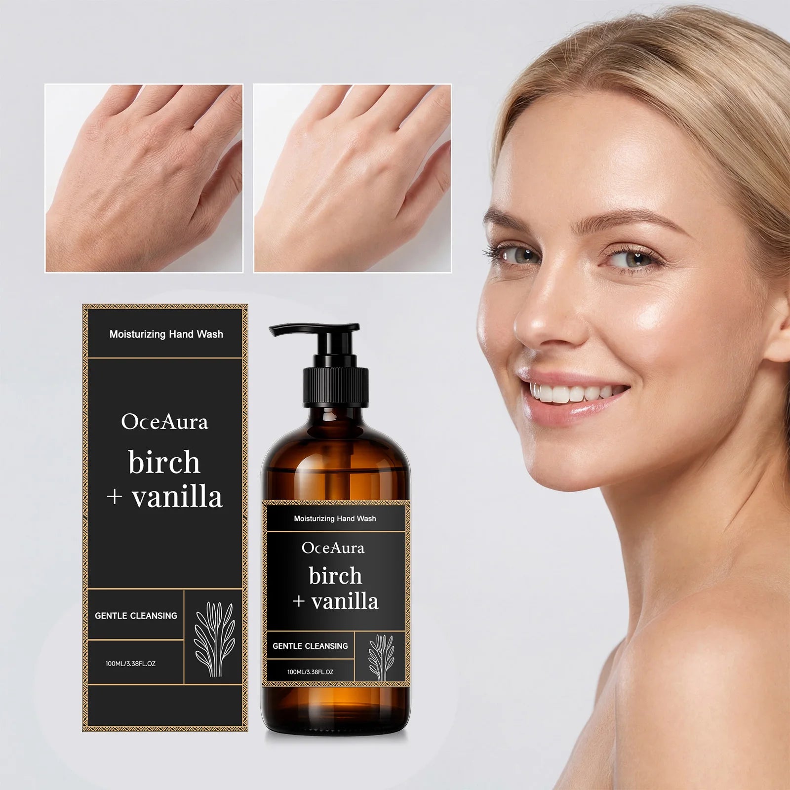 Moisturizing Hand Wash Vanilla Extract Nourishing Liquid Soap Gentle Cleansing Hand Soap for Daily Use Soft Hands Family Care