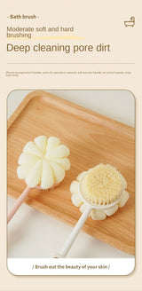 Two Sided Shower Body Brush Silicone Long Handle Bathroom Wash Brush Bathing Massage Back Body Exfoliating Brush Bath Supplies