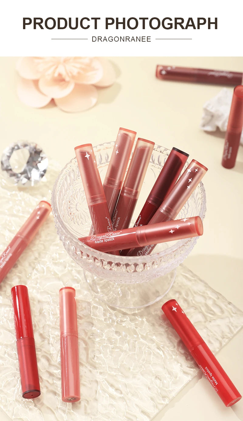 Lipstick Matte Matte Non-Fading Moisturizing European and American Makeup Lipstick Velvet Matte Lipstick Waterproof Not Easy to Fade Matte Lipstick Lipstick