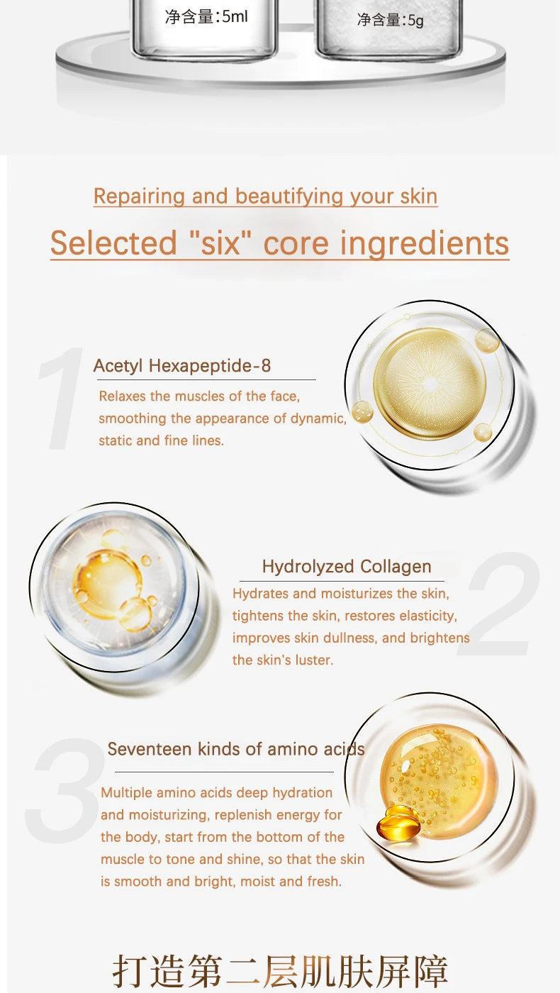 Korean Collagen Hyaluronic Acid Face Mask Repair Firming Lifting Improve Fine Lines Brighten Moisturiz Peptide Essence Skin Care