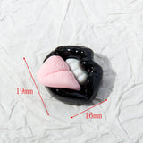 3D Red/Black Lips Love Valentine Nail Charms Sweet Lover Heart Resin Design Jewelry Nails Art Manicure Decoration Accessories