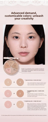 FLOWER KNOWS THE SWEETIE BEAR 4-Color Concealer Brighten Palette Covering Dark Circles Full Coverage Contouring Foundation