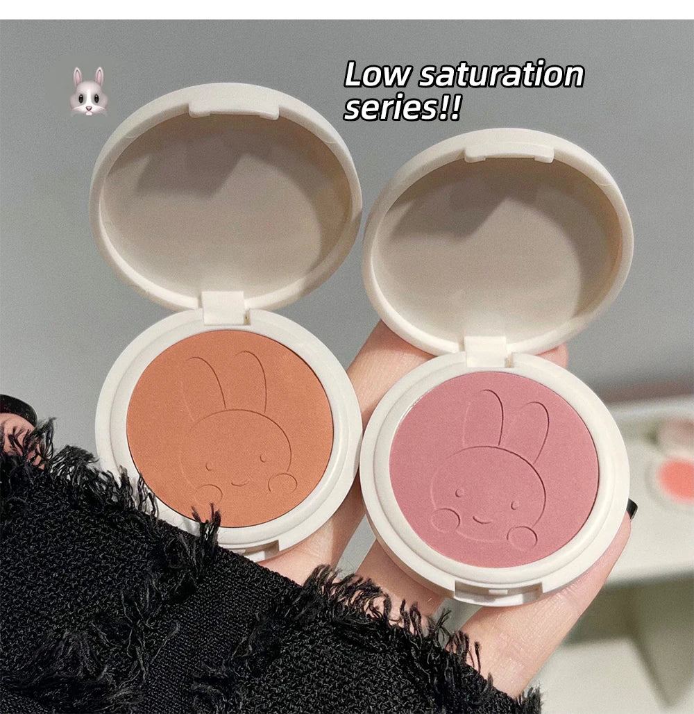 Monochrome Blush Palette Matte Peach Rouge Cute Bunny Rose Red Cheek Tint Blusher Powder Natural Face Contouring Shadow Makeup