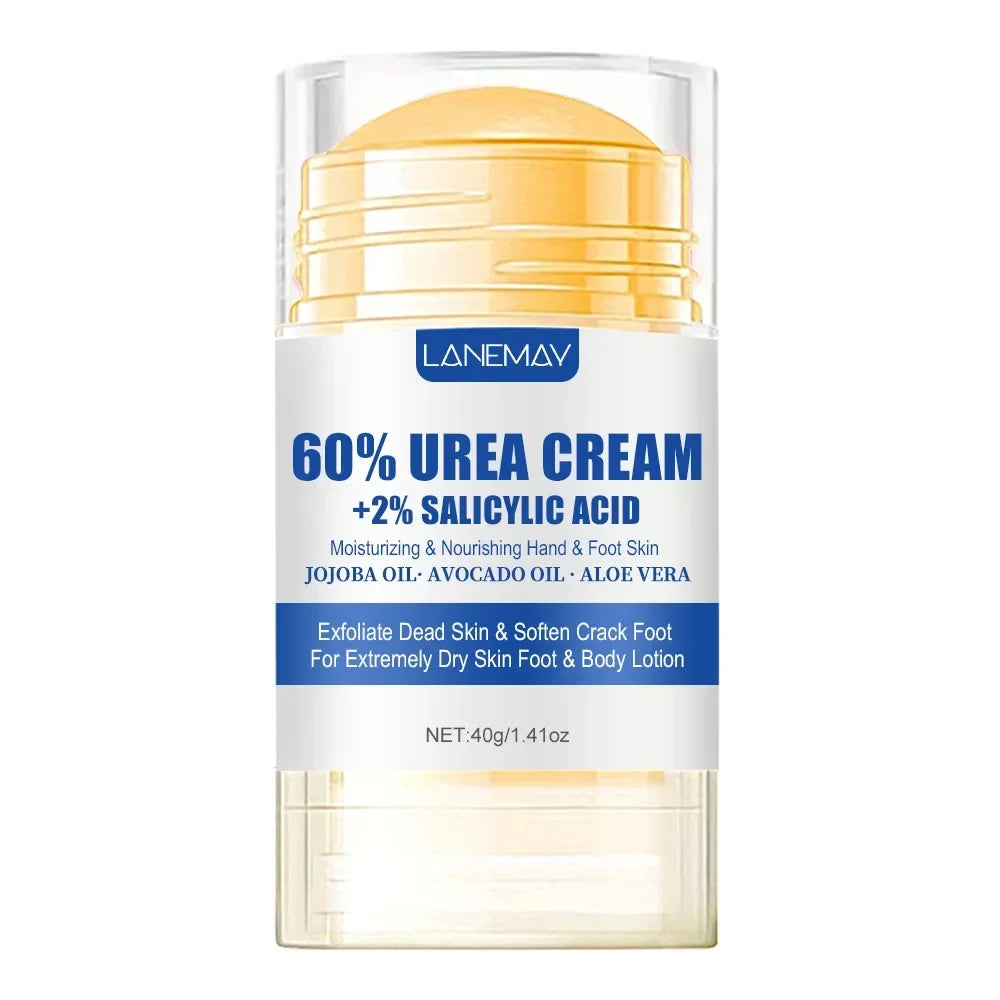 40g Ultra-Hydrating 60% Urea Foot Cream Aloe Vera for Softening Dry Cracked Feet - Gentle Exfoliation Daily Foot Care Solution
