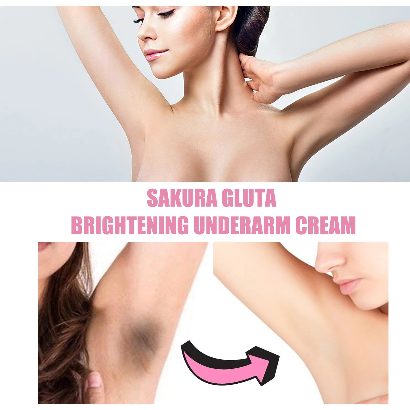 HOYGI Sakura Brighten Cream Improve Dull Reduce Melanin Glowing Skin for Underarms Knees Elbows Moisturize Bleaching Skin Care