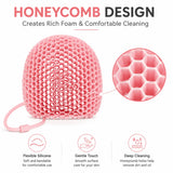 Silicone Body Scrubber Shower Brush, Honeycomb Exfoliating Bath Tool for Deep Cleaning, Massage & Smooth Skin Care