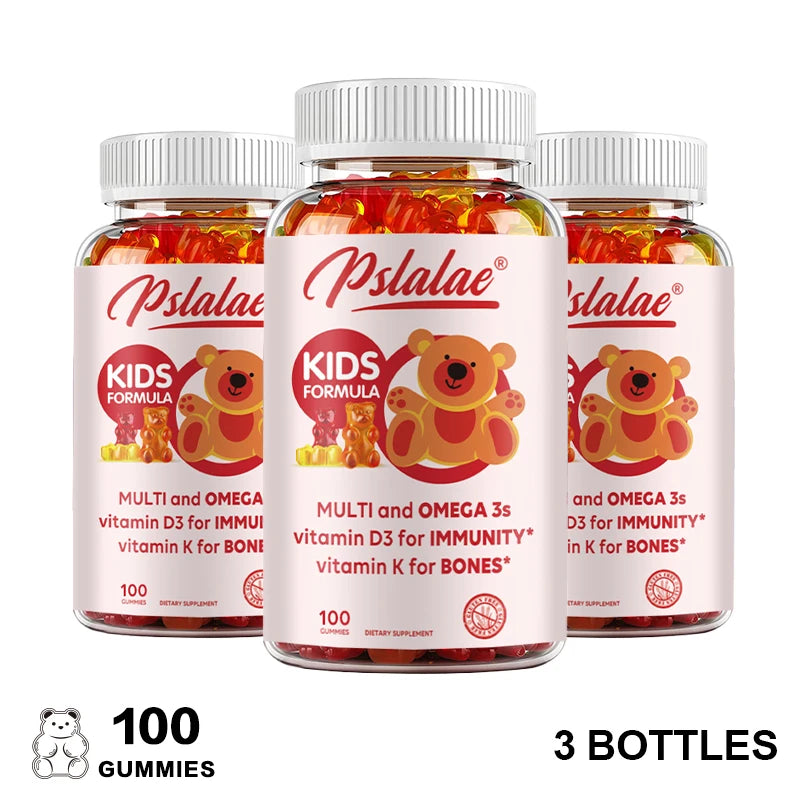 Children's Multivitamin Gummies - with Vitamin C, Omega-3 Fish Oil - Boosts Immunity and Supports Brain Health