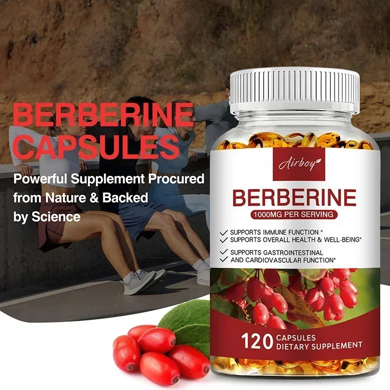 Berberine Capsules - Support Overall Health and Immune Function, Promote Digestion, Enhance Energy, Anti-oxidant and Anti-aging