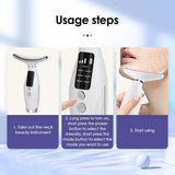 Portable 7 Colors LED Light Therapy Face Neck Massager 3 Gears Adjustable Gentle Vibration Anti Wrinkle Skin Tightening Lifting
