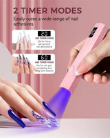 Convenient Handheld UV/LED Nail Lamp Set Handheld Light with Stand LCD Display USB Gel Nail Dryer for Quick Curing All
