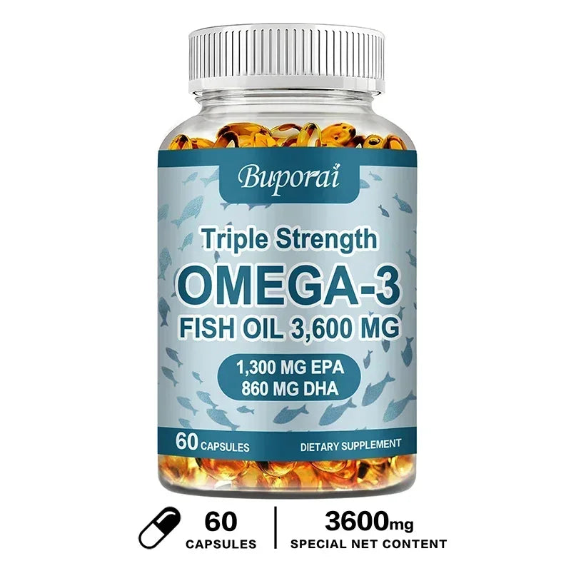 Omega 3 Fish Oil - Rich in EPA+DHA, Supports Joint, Brain and Eye Health, Enhances Immune Function, and  Antioxidant