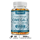 Omega 3 Fish Oil - Rich in EPA+DHA, Supports Joint, Brain and Eye Health, Enhances Immune Function, and  Antioxidant