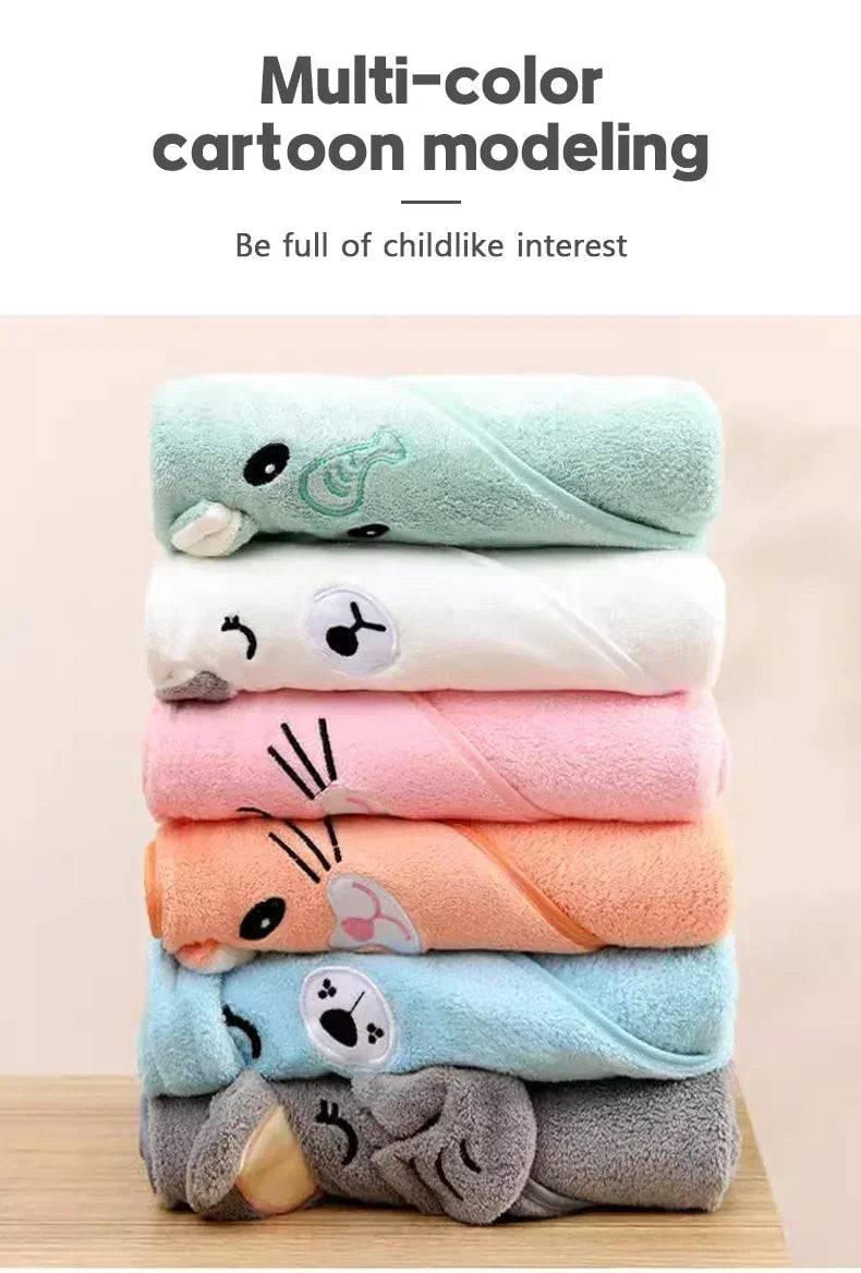 Soft Bath Towel for Baby Absorbent Towel Newborn Swaddle Wrap Baby Blankets for Girls Boys Thick Hooded Bath Towel Cloak lj