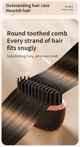 Portable Wireless Straightening Comb Mini USB Rechargeable Hair Straightener Brush Multifunctional Gentle Hair Styling Accessory For Travel Daily Use