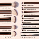 13PCS Makeup Brush Set Foundation Concealer Powder Eyeshadow Blush Brush Kabuki Blending Cosmetic Beauty Tool for Face