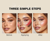 1 Set of 3 Contouring Sticks, Highlighter Stick, Blush Stick, 3-Piece Cream Contouring Set, Create Facial Contours, Non-Greasy