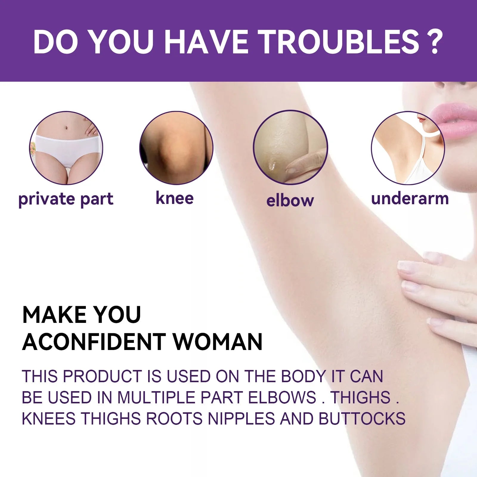 Whitening Body Cream Lotion Private Parts Underarm Lips Nipple Anal Bleaching Butt Knee Brighten Remove Melanin Skin Care 20g