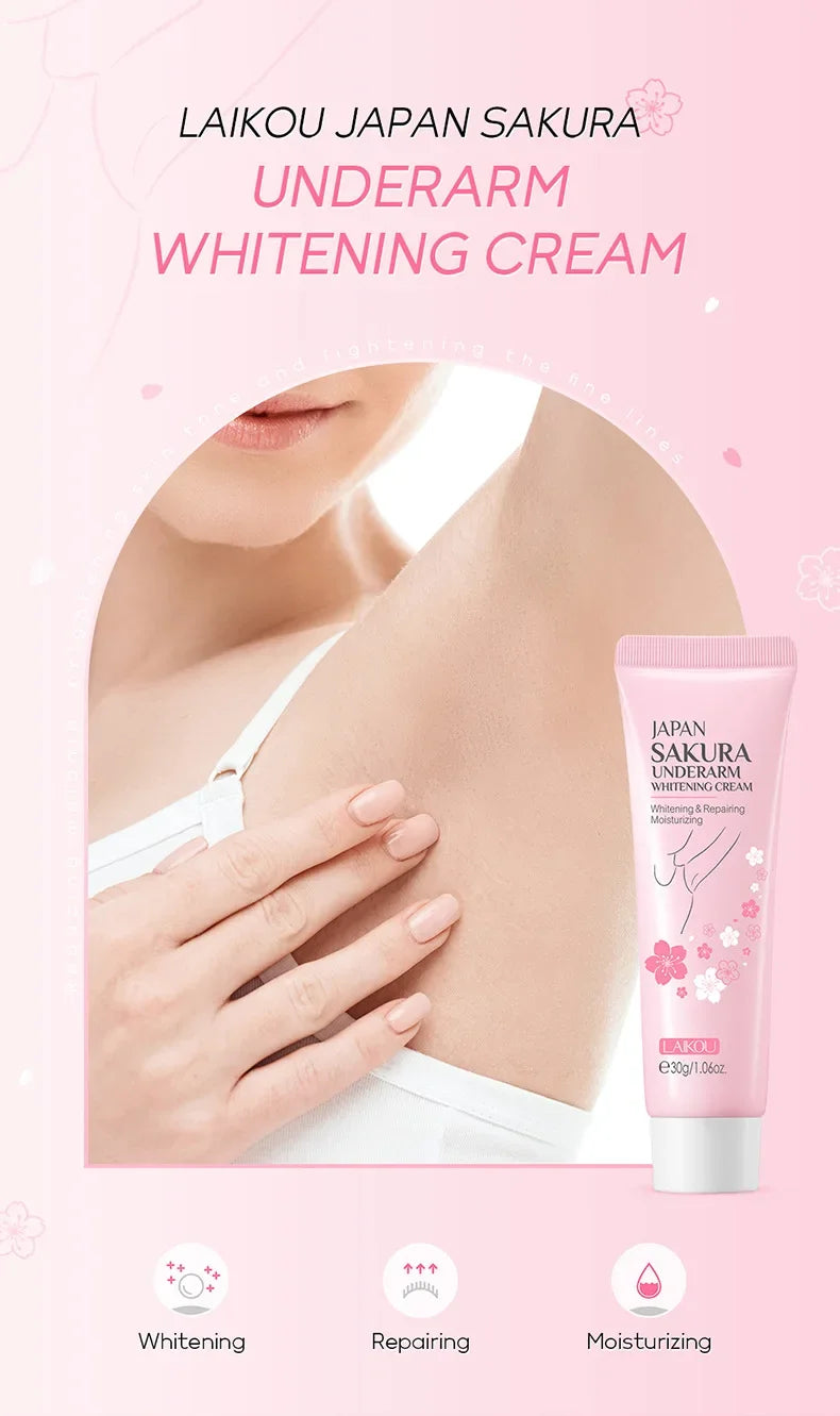 Laikou Sakura Underarm Cream Knee Buttocks Dark Skin  Improve Melanin Pigmentation Korean Skin Care Product 30g