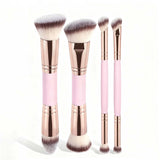4pcs Basic Makeup Brushes Set With Box Dual-ended Foundations Powder Blush Details for Eyeshadow Brushes Beginner Travel