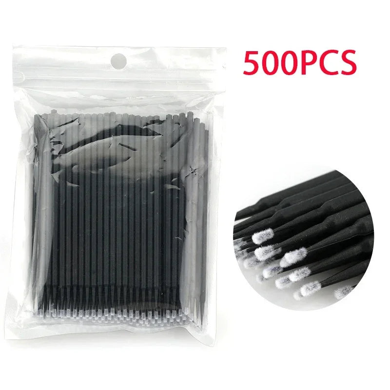 500/1000PCS Crystal Colorful Eyelash Cleaning Micro Brush Beauty Makeup Remover Tool Wholesaler