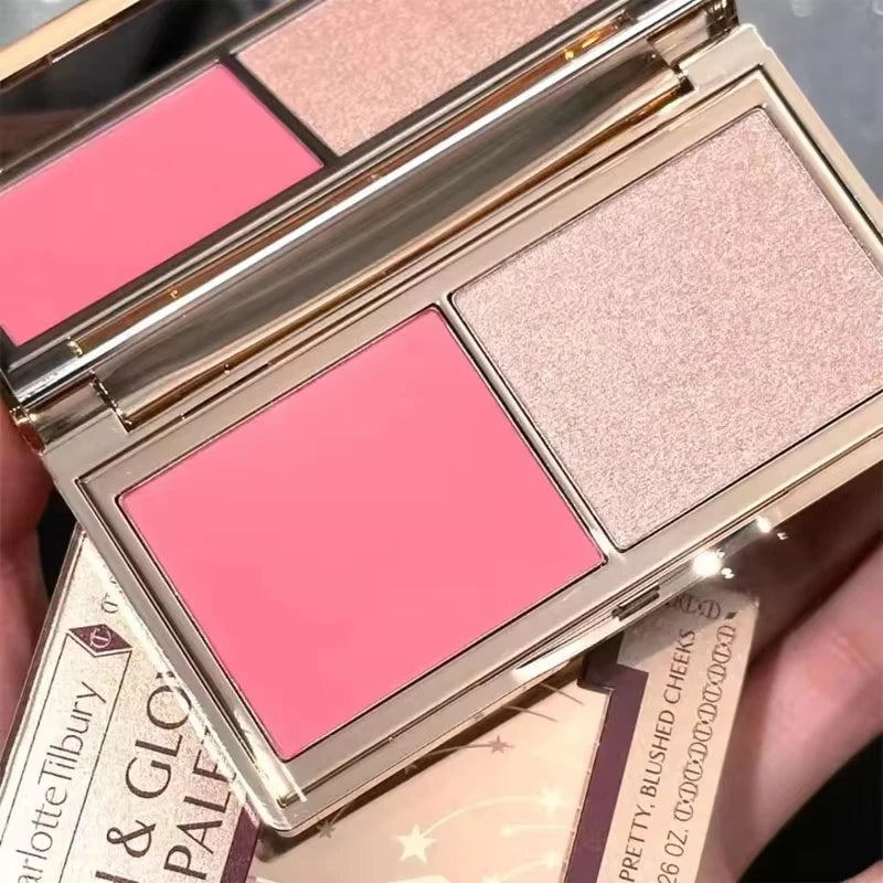 Charlotte Tilbury Peachy Blush For Cheeks Easy To Blend&Eyeshadow Contour Palette To Enhance Facial Features And Add Dimension