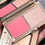 Charlotte Tilbury Peachy Blush For Cheeks Easy To Blend&Eyeshadow Contour Palette To Enhance Facial Features And Add Dimension