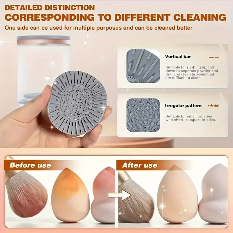USB Powered Brush Washer & Dryer - Odorless Battery-Free Makeup Cleaner, Plug-and-Play Essential Beauty Accessory