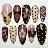 24 false nail pieces shipped randomly, Instagram-style false nails, wearable full-coverage almond-shaped press-on nails.