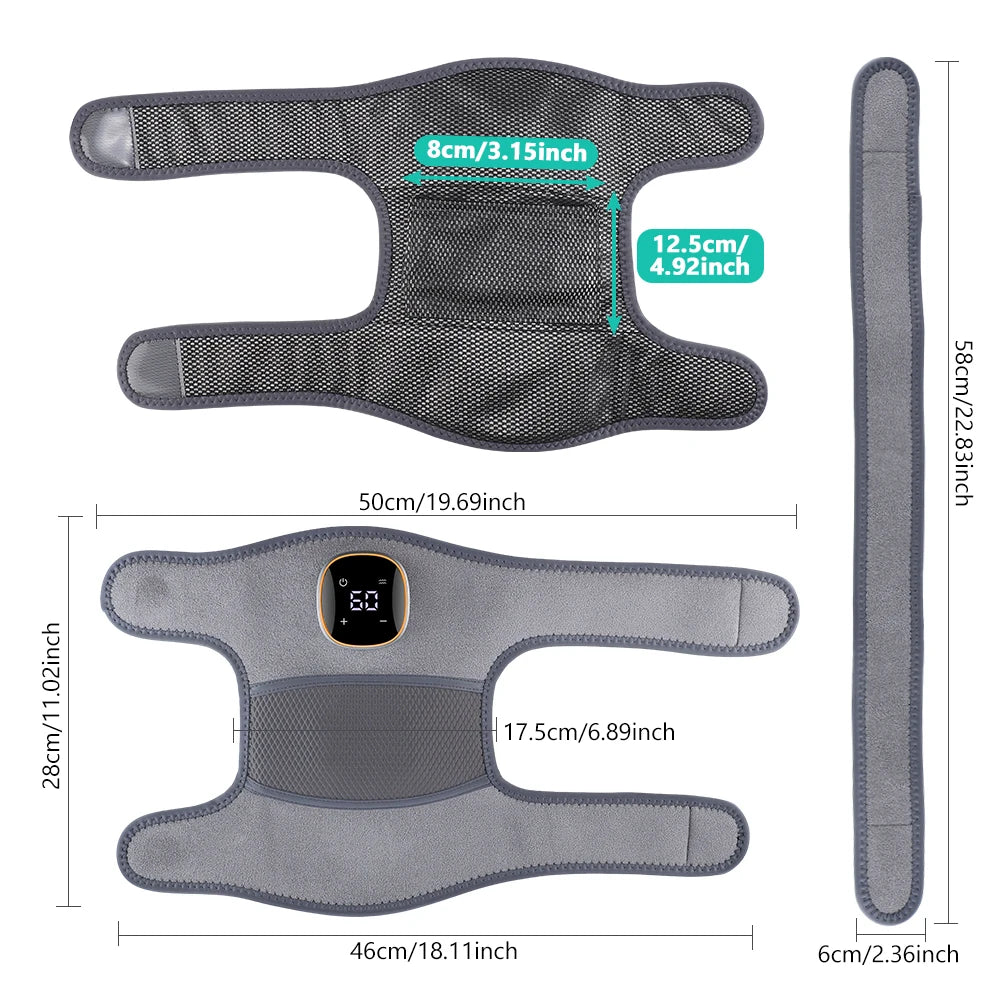 Rechargeable Knee Massager 3 Gear Vibration Massage Adjustable Shoulder Brace Electric Heating Pads Leg Knee Warmer