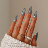 24Pcs Simple Wine Red Fake Nail with Mid-length Design Almond Press on False Nails Wearable Round Head Oval Full Cover Nail Tips