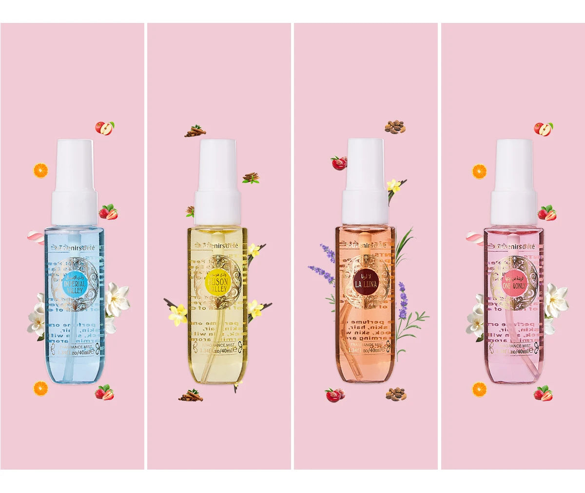 4pcs Women's Perfume Fragrance Set Box, Alcohol Free Body Spray, Lasting Fragrance and Fresh Fragrance, An Ideal Gift for Girls