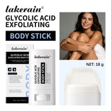 Lakerain Exfoliating Body Stick Multiple Glycolic Acid Cleaning Long-lasting Moisturizing Nourishing Smoothing Skin Care