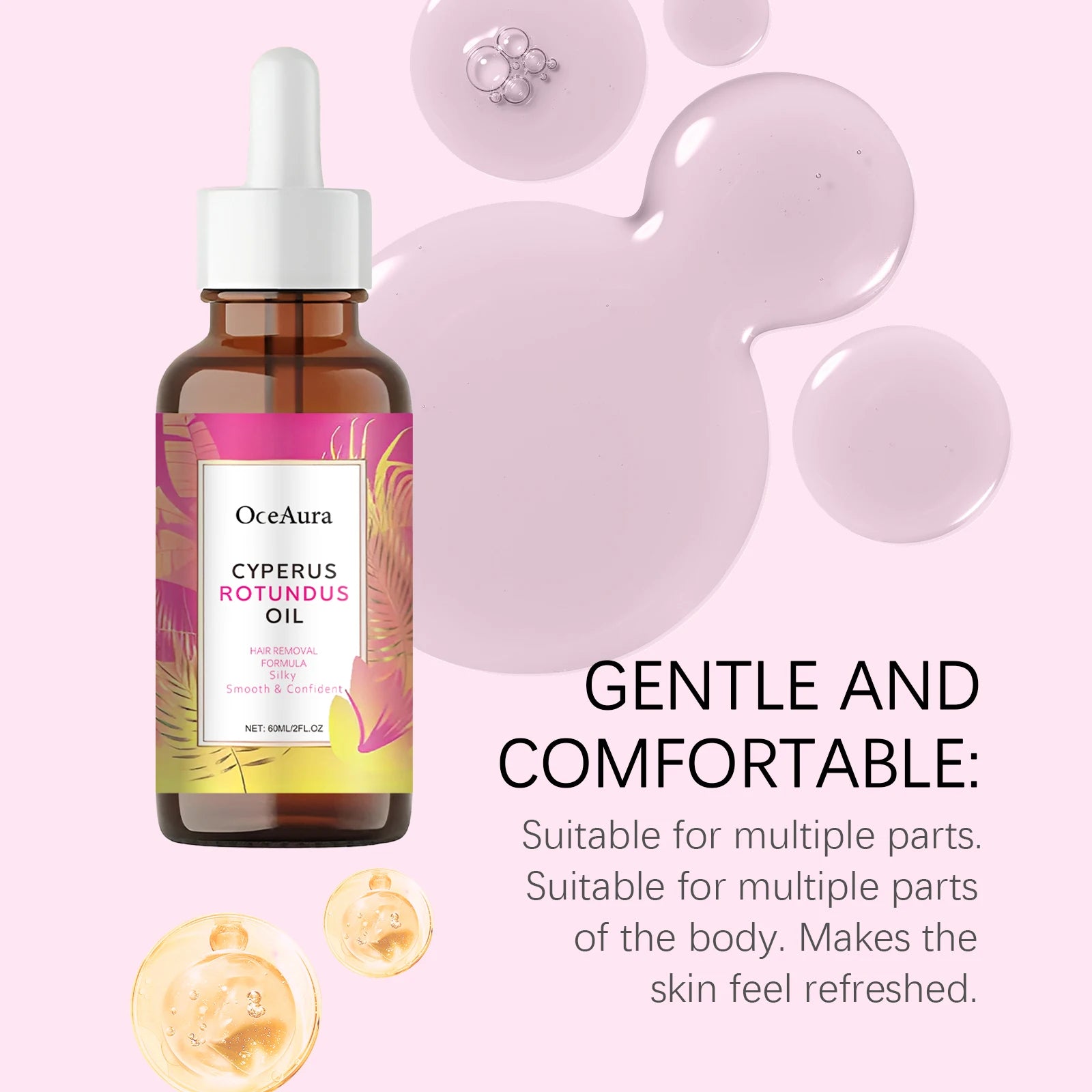 Cyperus Rotundus Oil Body Hair Remover Armpit Leg Arm Reduces Hair Growth Moisturizes Gentle Care Essential Oil for Smooth Skin
