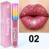 Pearlescent Shimmer Lip Gloss Lipstick Glitter Plumping Waterproof High Shine Lightweight Coral Metallic Y2K Daily Party Makeup