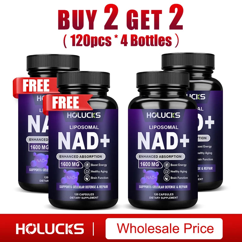 NAD+ Supplement - with Resveratrol, Enhances Cellular Vitality, Cell Repair, Anti-Aging, Antioxidant, Improves Energy, Focus