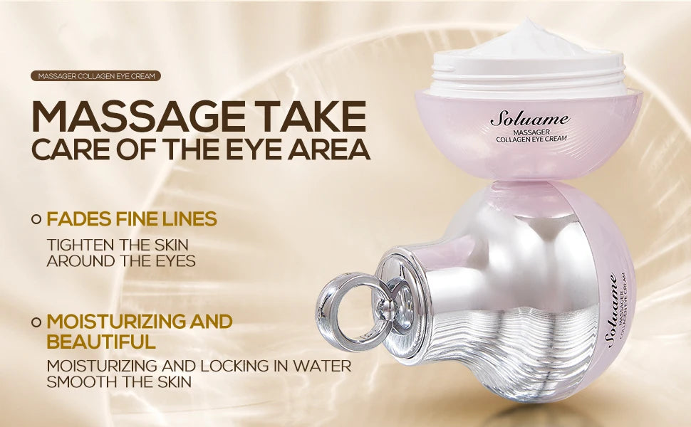 Collagen Massage Eye Cream - Hydrating & Firming Eye Contour, Gentle Care for Eye Area Lightweight Gel Texture for Smooth Skin