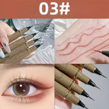 Waterproof liquid eyeliner 4 colors ultra fine tip long lasting Korean makeup easy for beginners black brown cold tea brown