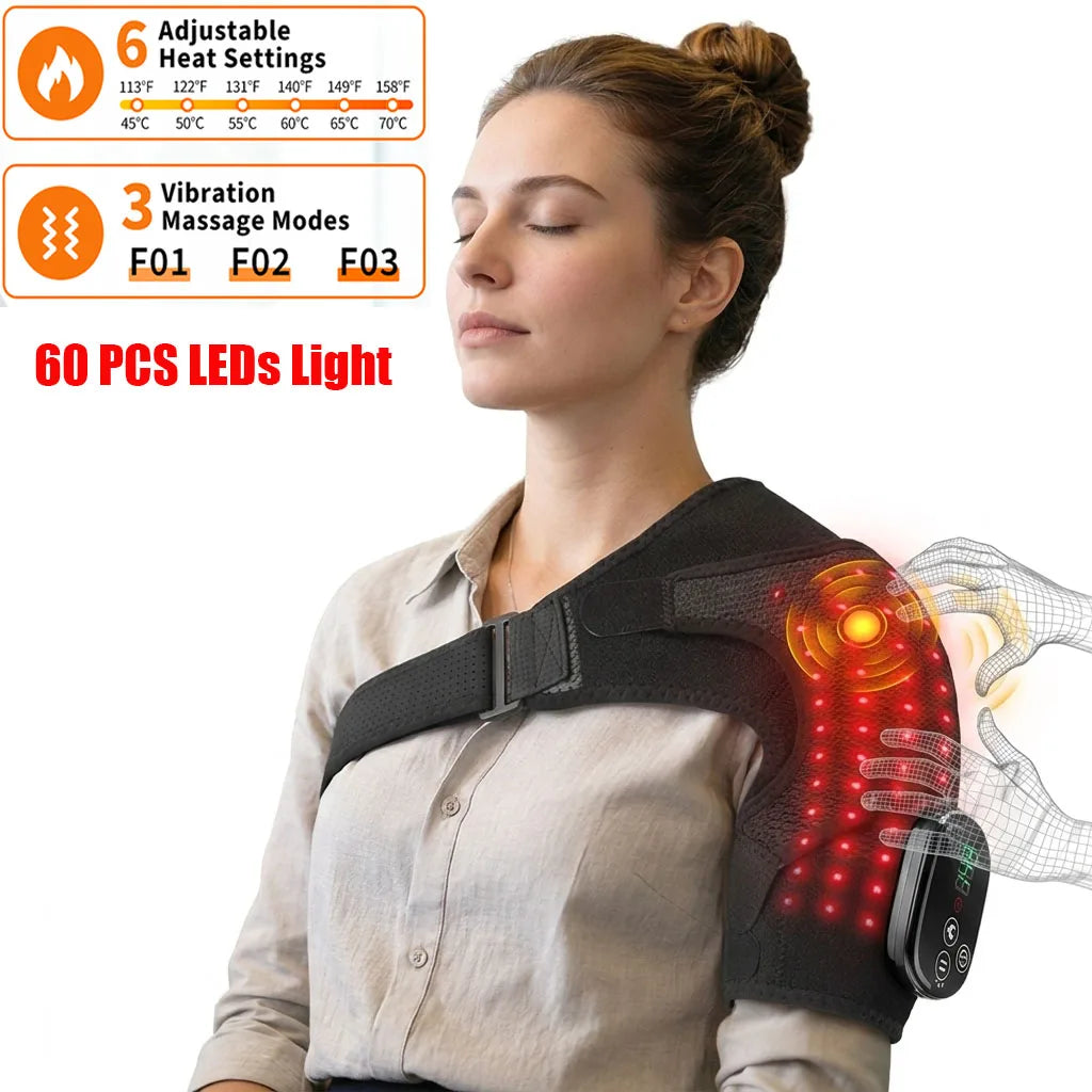 660 and 850nm Multifunctional LED Light Devices Knee Pad Brace 3 In 1 Heating Shoulder Elbow Joint Thermal Belts Pads