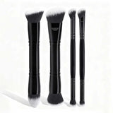 4pcs Basic Makeup Brushes Set With Box Dual-ended Foundations Powder Blush Details for Eyeshadow Brushes Beginner Travel