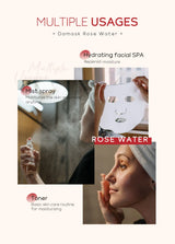 Damask Rose Hydrosol Rose Water Nourishing Skin Improve Dullness Facial Hydrating and Moisturizing Toner Face Serum Skincare