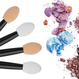 100PCS Disposable Double-Headed Eye Shadow Sponge Applicators 6.5cm with Container for Eyeshadow Stick