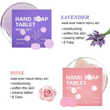 Hand Soap Tablet Refills 8pcs Foaming Hand Wash Tablet Refills Refreshing Fragrance Hand Washing Tool for Business Trip Travel