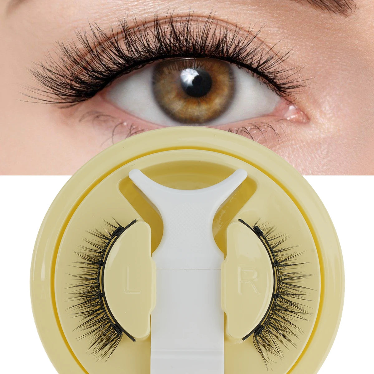 1/2 Pair Reusable Magnetic Eyelashes Tweezers Set Faux Mink Lashes Handmade 3D Natural False Eyelashes and Magnetic Tweezers Set