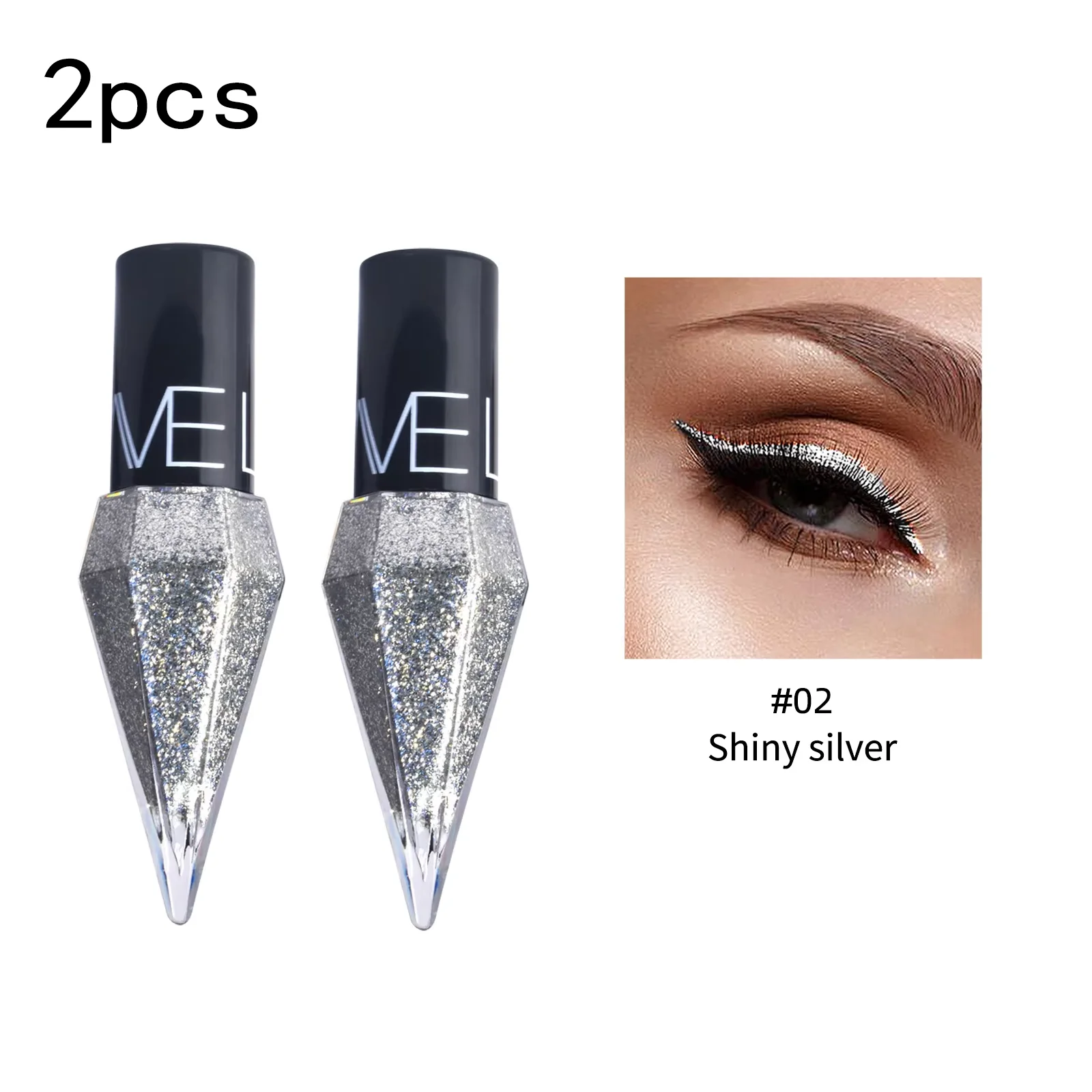 Diamond Sparkling Liquid Eyeliner Pearlescent Color Development Quick Dry Waterproof Not Easily Smudging Liquid Eyeliner