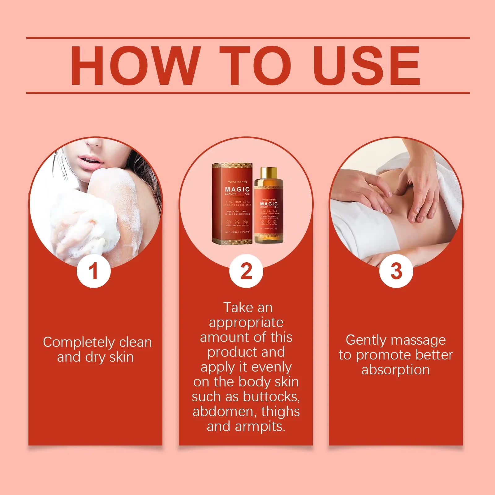 Firming Body Oil Moisturizing Skin Improve Dry Tighten Skin Barrier Repair Care Relax Body Massage Lifting Tighten Repair Smooth