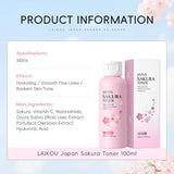 100ML Sakura Face Toner Brightening Hydrating Moisturizing Oil Control Deep Hydration Moisturizer Feels Light Serum Skin Care