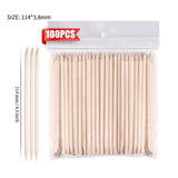 100Pcs Orange Wood Sticks for Nails Double Sided Cuticle Pusher Remover Nail Art Manicure Pedicure Tool for Manicure Pedicure