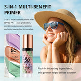 3-in-1 Primer SPF 50 Color Correcting Isolation Cream Oil Control Moisturizing Face Makeup Base Blur Pores Even Skin Tone Radian