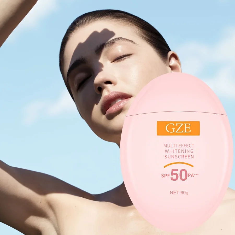 GZE MINERAL SUNSCREEN LOTION: SPF50 Broad Spectrum UVA UVB, Face Neck Protection, Sunburn Cream Zinc Oxide Sensitive Skin PA+++